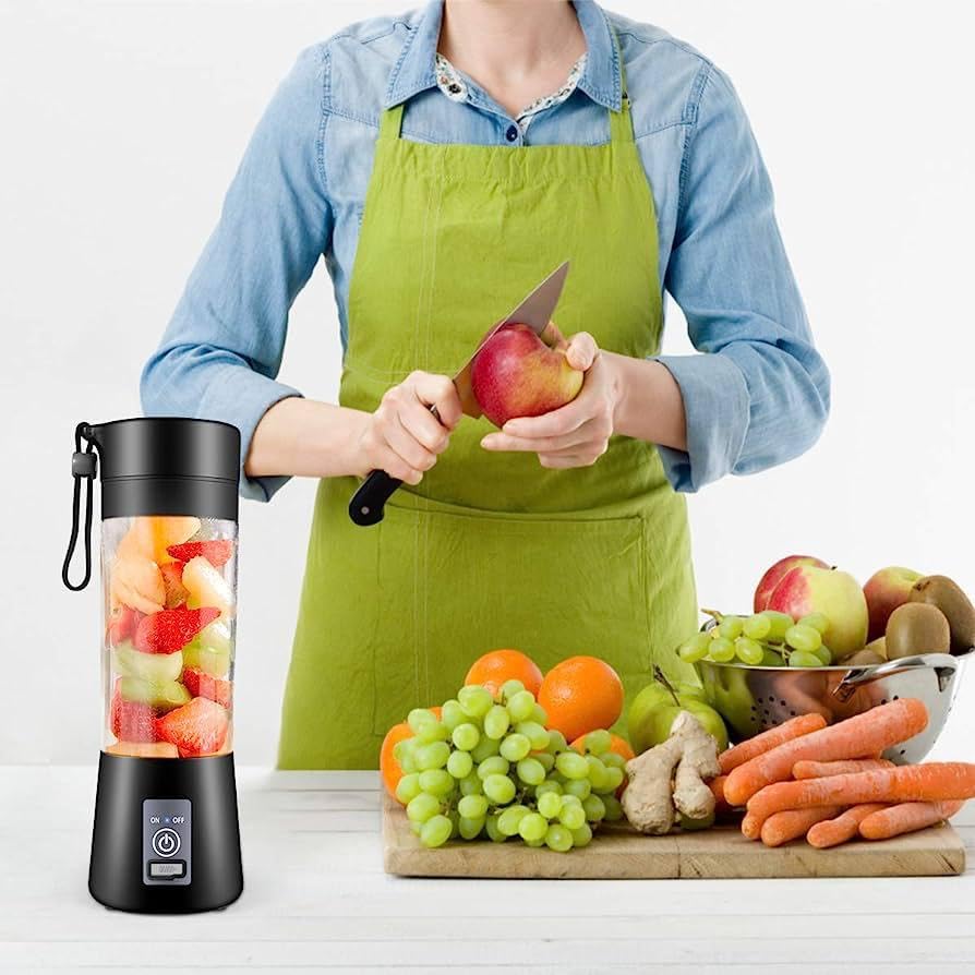 6 Blade Usb Juicer Bottle-Portable Machine Electric Usb Juice Maker Bottle Blender Grinder Mixer, Rechargeable Shake Fruit & Vegetable Juicer Mixer Multicolor 1 Set GenzVybs